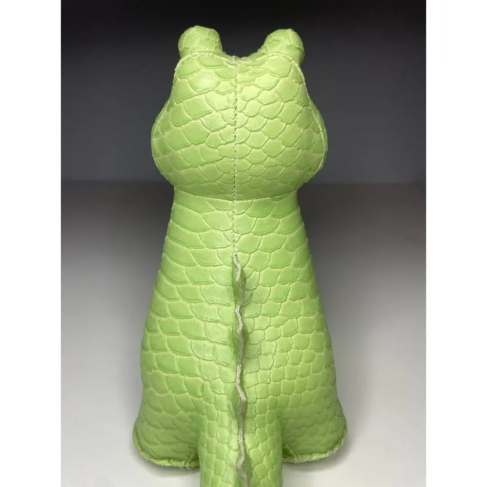 Vintage Streamline Alligator Bookend Faux Leather Weighted Green Crocodile